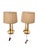 Hollywood Regency Set of 2 Vintage Brass Bouillotte Pair Table Lamps 3 Arm Candelabra Lamp With Pleated Shades Hollywood Regency For Sale - Image 3 of 12