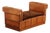 Circa 1920 Art Deco Modular Cognac Leather Chaise Lounge With Velvet Cushions For Sale
