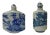 2 X Chinese Porcelain Snuff Bottle With Blue White Scenery Graphic For Sale