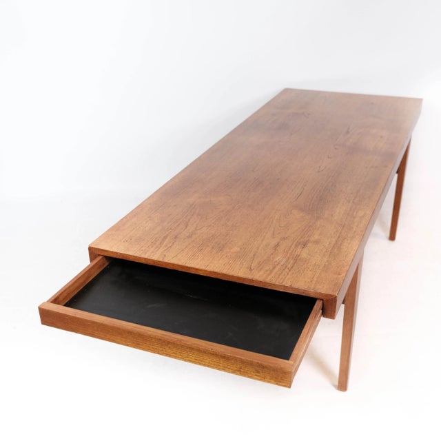 Wood Danish Teak Coffee Table with Drawer, 1960s For Sale - Image 7 of 18