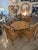 Vintage Bamboo Rattan Reed Dining Game Table & 4 Dining Arm Chairs For Sale - Image 10 of 12