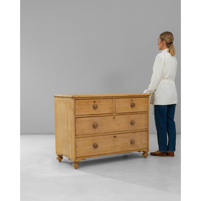 Wood 19th Century English Wooden Chest Of Drawers For Sale - Image 7 of 18