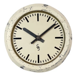 Vintage Industrial Factory Wall Clock from Siemens, 1950s For Sale