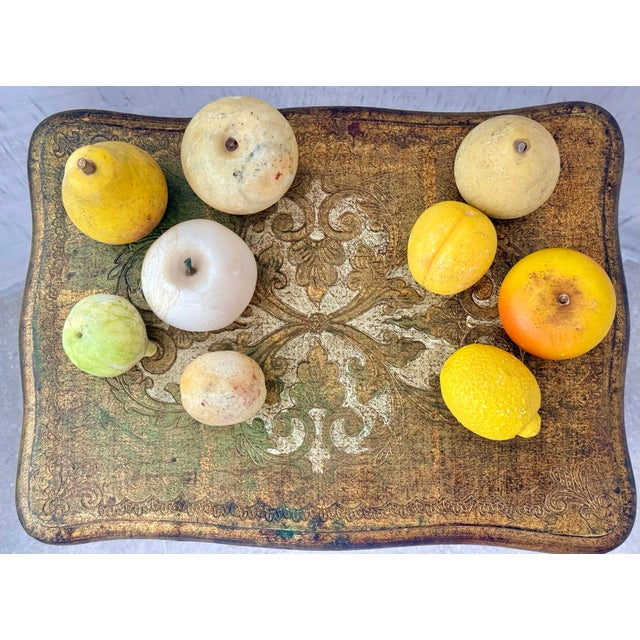 Early 20th Century Vintage Italian Alabaster Stone Fruit Collection of 9 For Sale - Image 5 of 12