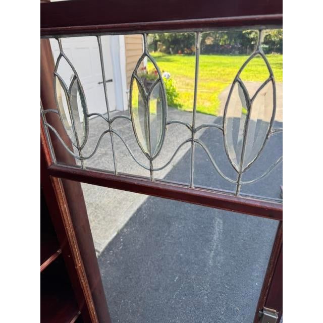 Antique Larkin 2 Door Mahogany Bookcase With Leaded Glass Doors For Sale - Image 16 of 18