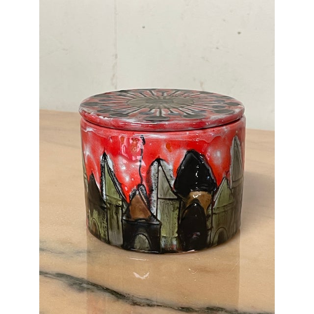 Ceramic Glazed Ceramic Container with Lid from Elio Schiavon, Italy, 1970s For Sale - Image 7 of 9