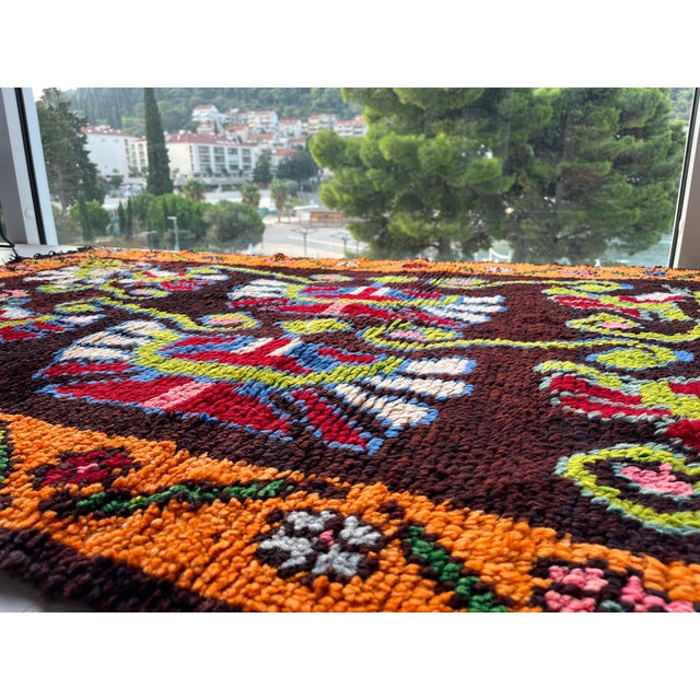 Mid-Century Modern Vintage Artisan-Crafted Balkan Herzegovina Rug, 1960s For Sale - Image 3 of 9