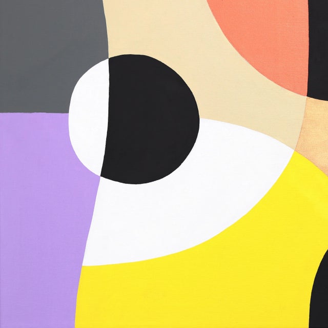 Intesa 4 - Abstract Vibrant Colorful Geometric Art on Canvas Original Artwork by Federico Pinto Schmid For Sale - Image 4 of 9