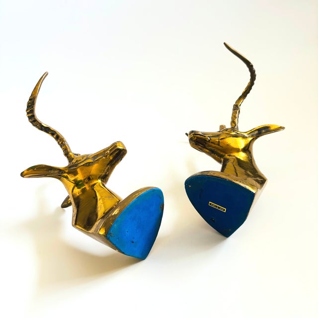 Brass Gazelle Bookends - Set of 2 For Sale - Image 11 of 12