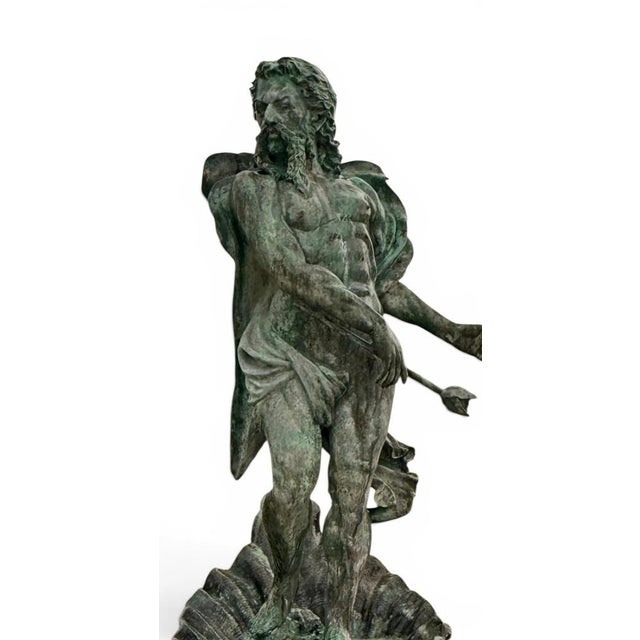 Metal Greek Bronze Fountain of Neptune, Naples, Italy, 1980s For Sale - Image 7 of 8