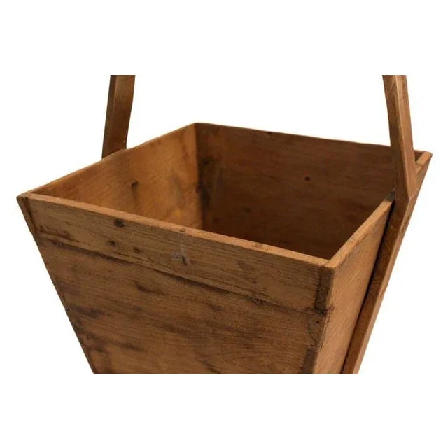 1970s Grain Box With Wood Handle Square For Sale - Image 5 of 10