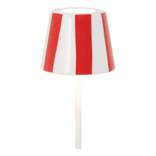 Zafferano Ceramic Red Striped Shade for Poldina Micro Lido Lamp For Sale
