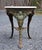 English Cast Iron Pub or Bistro Table. Would also look nice as a garden table. It is 24" wide and 28.5" high. Worn green...
