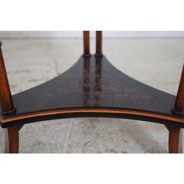1990s Theodore Alexander Faux Bamboo Chinoiserie End Table For Sale - Image 5 of 14