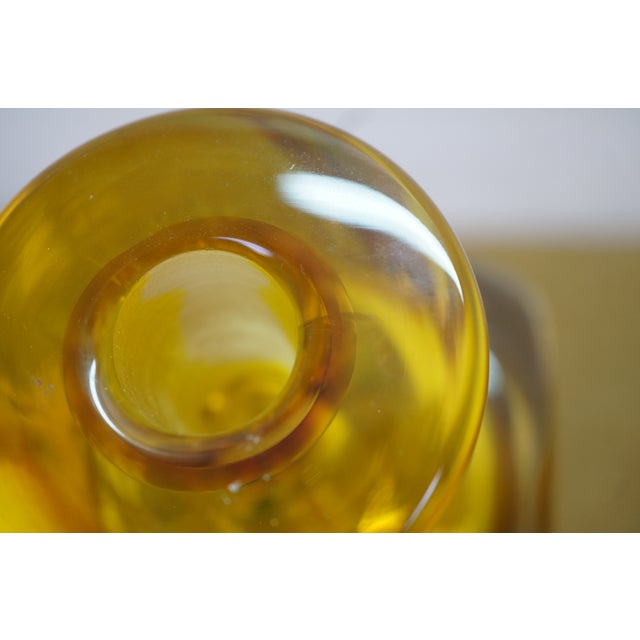 Mid 20th Century Mid Century Modern Italian Murano Yellow Sommerso Glass Decanter Bottle Stopper For Sale - Image 16 of 18