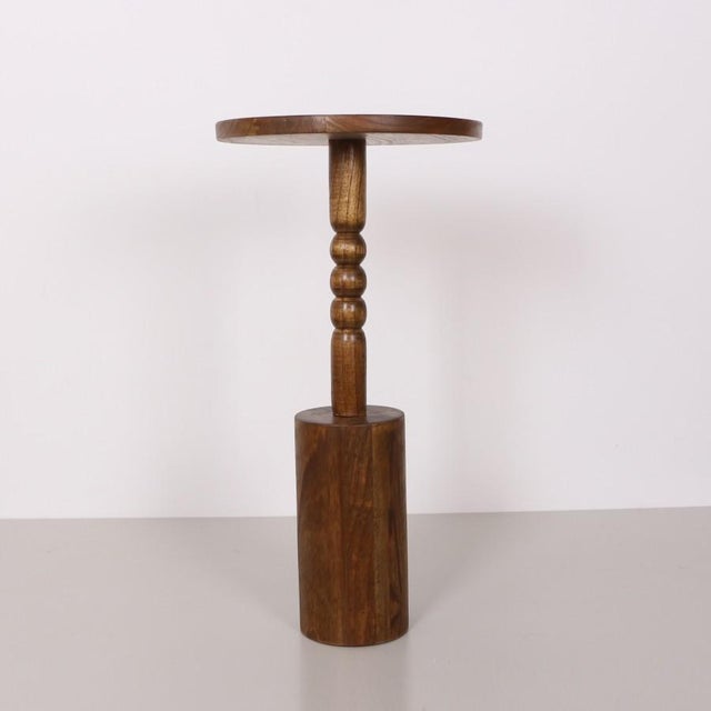 Traditional Mana Dark Teak Wood Side Table For Sale - Image 3 of 7