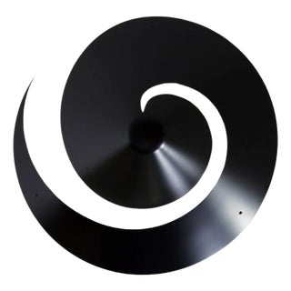 Mid-Century Modern Black Large Snail Ceiling Wall Lamp by Serge Mouille For Sale