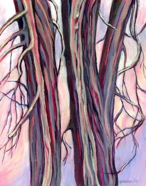 "Cedar Family" Contemporary Landscape Oil Painting