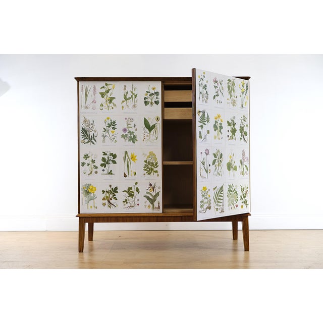 Swedish Modern Flora Cabinet with Illustrations by C.A.M Lindman, 1940s For Sale - Image 9 of 9