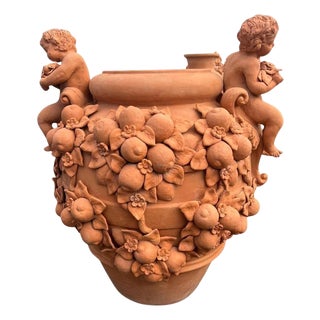 Large Tuscan Terracotta Vase, 20th Century For Sale