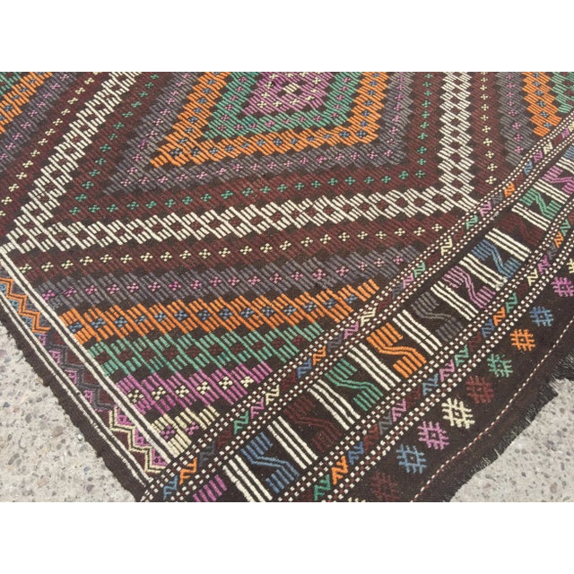 Vintage Turkish Kilim Rug - 6′8″ × 9′10″ For Sale - Image 4 of 8