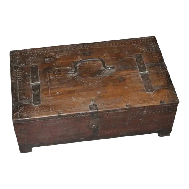 Vintage Rustic Wooden Cash Box For Sale