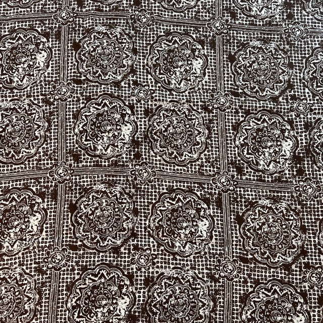 2020s Raoul Textiles Hand Printed Bhandana in Cardamom Brown Linen Fabric- 1 1/2 Yards For Sale - Image 5 of 6