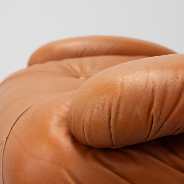Italian Corolla Lounge Chair in Cognac Leather by I.P.E., 1970s For Sale - Image 10 of 16