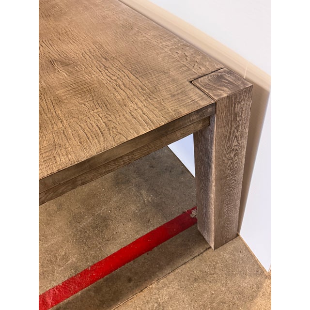 Wood Nils Verhoeven for Restoration Hardware Drifted Reclaimed Oak Parsons Rectangular Dining Table For Sale - Image 7 of 10