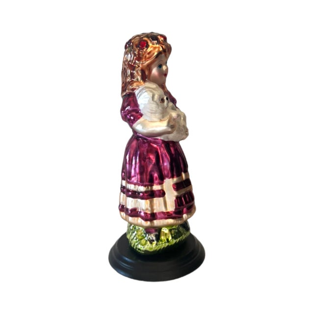 Vintage Blown Glass Victorian Girl Christmas Figurine by Thomas Pacconi For Sale - Image 4 of 5
