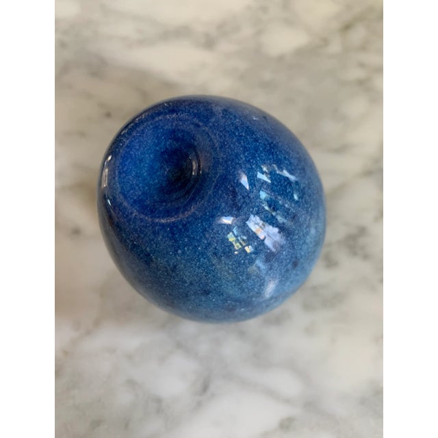 Late 20th Century Vintage Marble Blue Apple Paper Weight For Sale - Image 5 of 6