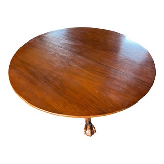 1900s Antique Round Victorian Mahogany Dining Table With 5 Original Extensions. For Sale