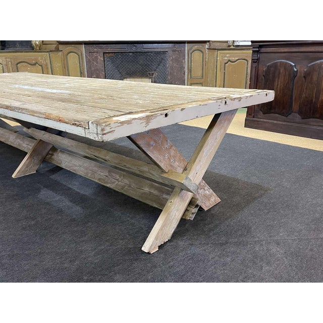 Wood Fir Wood Workshop Table, 1980s For Sale - Image 7 of 9