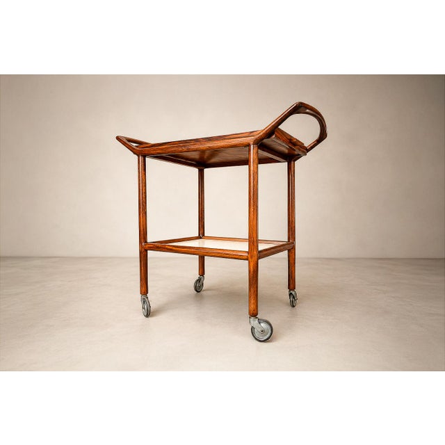 Brazilian Mid-Century Modern Bar Cart in Caviúna Wood, Brazil, 1960s For Sale - Image 18 of 18