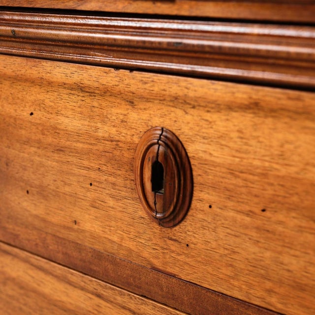 19th Century French Walnut Chest of Drawers With Marble Top For Sale - Image 11 of 14