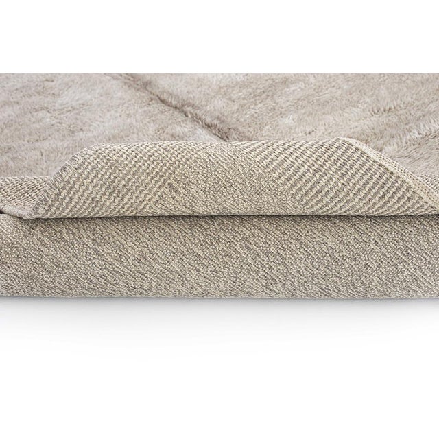 Taupe Textured Two-Tone Hand-Knotted Wool Rug | 10'0" X 6'11" | One of a Kind For Sale - Image 8 of 9
