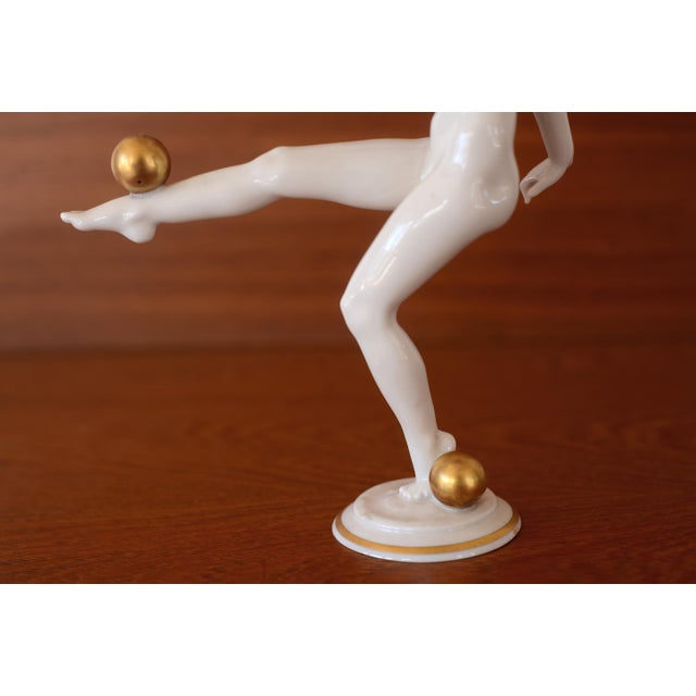 Hutschenreuther Carl Werner Art Deco Porcelain Nude Figures With Gold Spheres - Set of 3 For Sale In San Francisco - Image 6 of 13