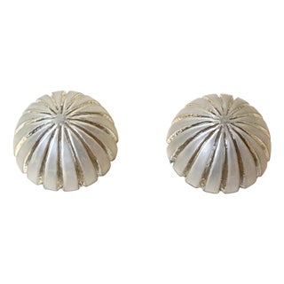 Sea Urchin Frosted Glass Wall Lights with Golden Glow, 1970s, Set of 2 For Sale