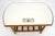 Bamboo Rattan Side End Table Mid Century Modern c1970s White Laminate Top MINT For Sale - Image 11 of 16