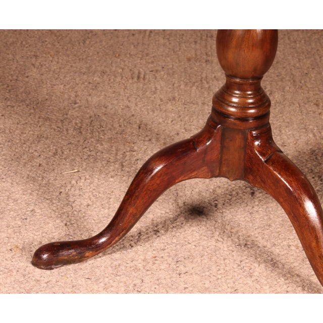 Wood Antique English Mahogany Tripod Table For Sale - Image 7 of 9