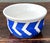 Blue Hand-Painted Blue Geometric Ceramic Bowl For Sale - Image 8 of 13