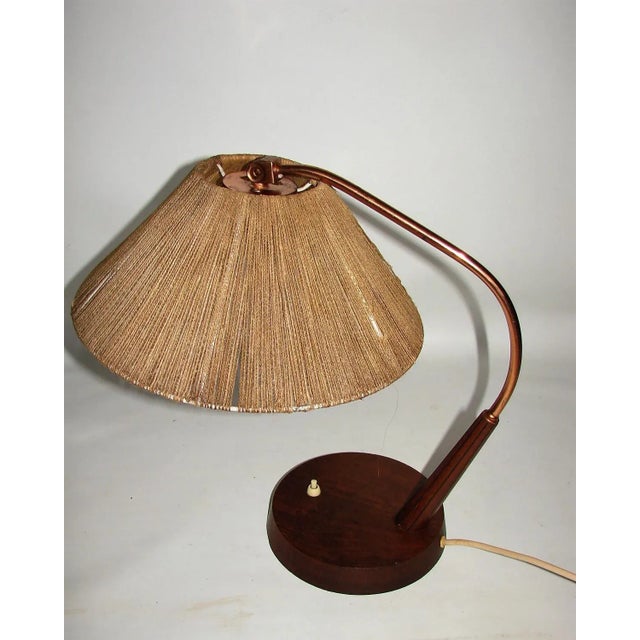 Brown Swiss Temde Table Lamp in Teak, 1960s For Sale - Image 8 of 9