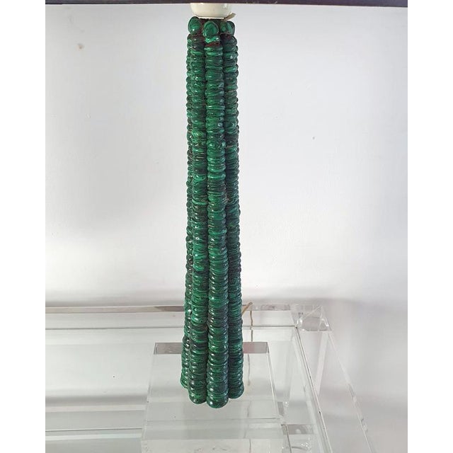 Black Modern Hand-Crafted Table Lamps in Malachite and Acrylic Glass, Italy, 1990s, Set of 2 For Sale - Image 8 of 9