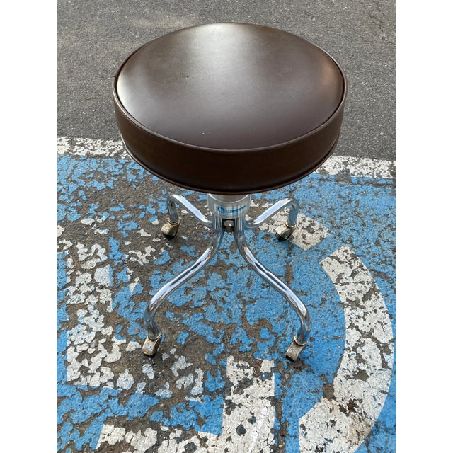 Metal Mid-Century Modern Medical Dental Stool by e.f. Brewer Company For Sale - Image 7 of 13