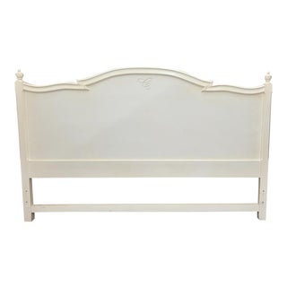 Vintage Hotel Carlyle French White Painted King Headboard For Sale