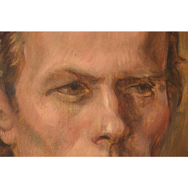 Ludwig Straub, Self-Portrait, 1930s, Oil on Hardboard, Framed For Sale - Image 8 of 10