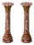 Italian-Inspired Red Marble Pedestal – Sculptural Column With Gold Leaf & Bronze Ornamentation For Sale