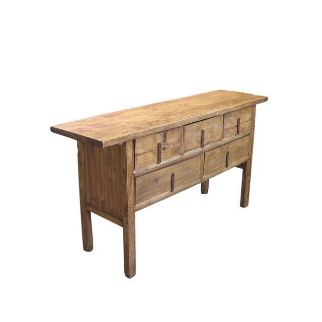 Chinese Antique Chinese Console Table With Five Drawers For Sale - Image 3 of 14