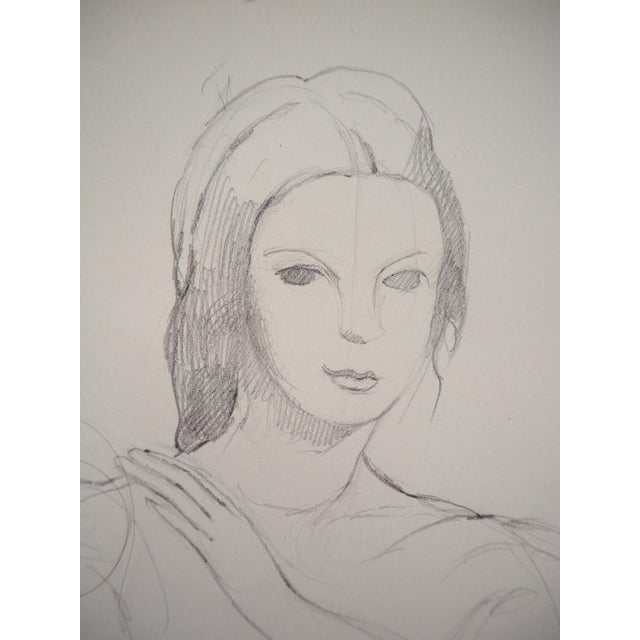 Marie Laurencin, Young Model, Original Pencil Drawing For Sale - Image 3 of 5