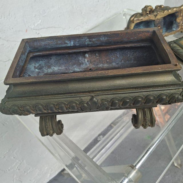 French Important 17thc French Louis XIV Gilt Bronze Sphynx Sculpture and Stacked Associated Components - Jardiniere For Sale - Image 3 of 18
